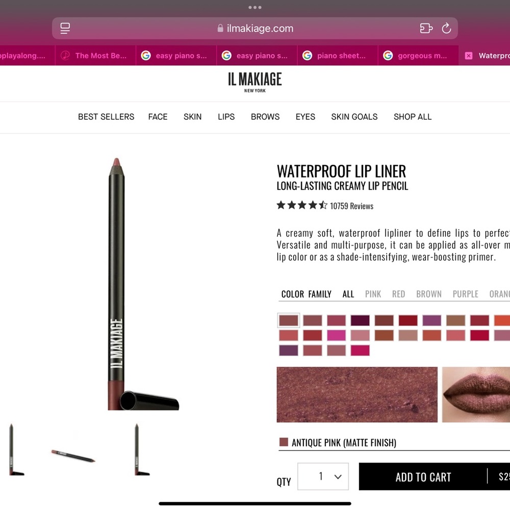 IL MAKIAGE Pink Waterproof Lip Liner